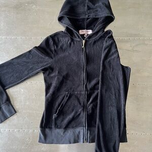 Juicy Couture Black Zip-Up Jacket with Hood